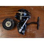 Mitchell Garcia 208 Vintage fishing reel with spare spool in a leather pouch. Rare find