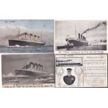 Titanic Postcards - A range of Eight Postcards of The White Star Line Ship, mostly used shortly