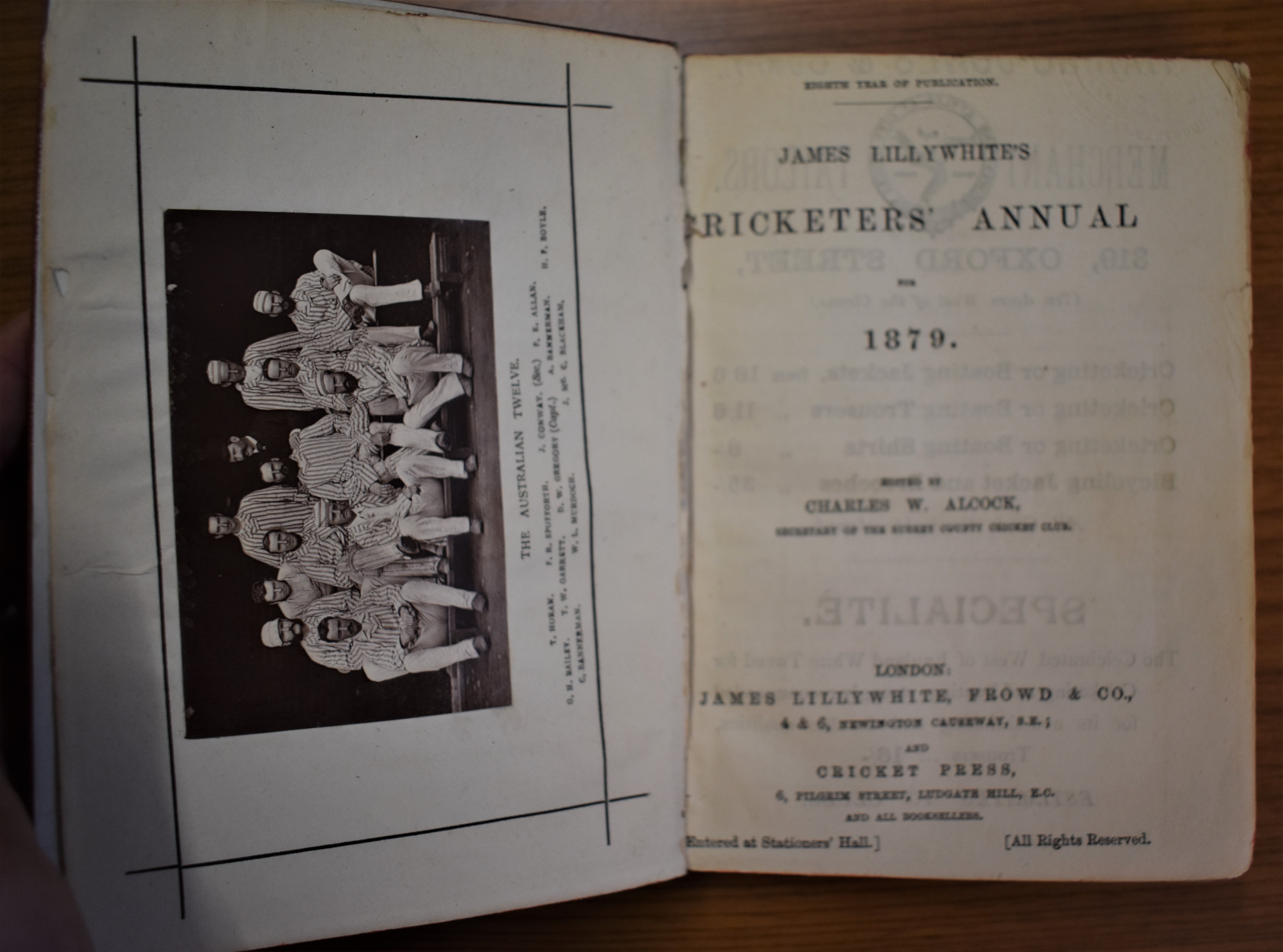 Lillywhite 1879 (James Lillywhite's Cricketers' Annual for 1879) - Image 2 of 2