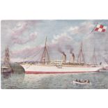 Canadian Pacific Liner "Empress of Japan" colour artist postcard, Turks Oilette