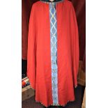 Blue and Red Chasuble with stole, Bible cover and bible mat along with Holy Sacraments cover. Very