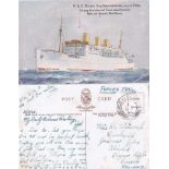 P. & O. Electric Ship "Strathnaver" Colour Postcard, Carrying First-Class and Touris-Calss