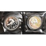 China 10 Yuan and 5 Yuan Silver 'Unicorn' Proof, encased (2)
