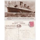 Cunard-White Star Line - The "Queen Mary", 534 'The Worlds Largest Liner' Valentines RP Postcard,