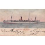 R.M.S. "Carisbrook Castle" 1898, used colour postcard, Capr of Good Hope. Some toning, early card.