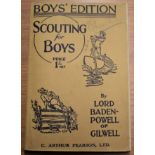 Scouting for Boys by Lord Baden-Powell of Gilwell, Boys' Edition printed by C. Arthur Pearson,