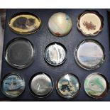 A collection of (11) assorted Glass Paperweights including: Scotland, Humber Bridge, Animals and