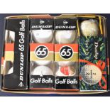Vintage Golf Balls - Dunlop 65'-9 in original box unused and Warwick (3)