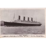 R.M.S. "Aquitania" RP Postcard, 'Accommodation for 3,250 Passengers and nearly 1,000 Crew, fitted