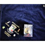 A selection of vintage St. Andrews Scotland golfing collectables including: Exclusive towel and