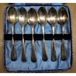 Vintage EPNS Boxed set of six Teaspoons, fair condition with some toning