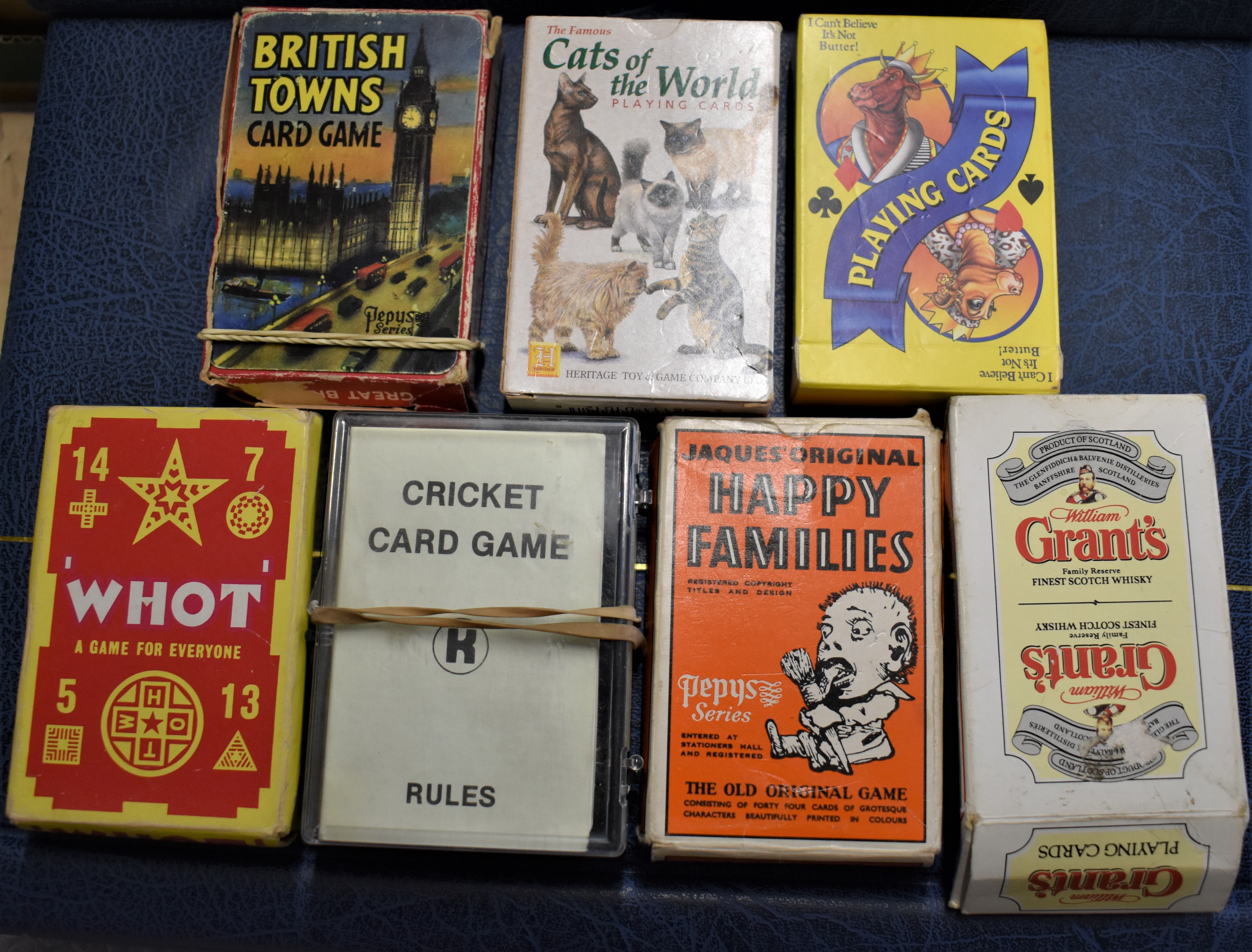 Playing Cards Games (7) including: Happy Families, British Towns, Grants, Whot etc.