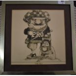 Golfing Print - 'The Pro' by Gary Patterson. Well framed humorous print.