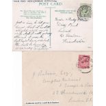 Pereham Down D/Ring/Field Post Office full datestamp on postcard 1906, another 1915 Pereham Down