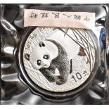 China 2002 20 Yuan Silver Panda KM A1365, Proof and sealed