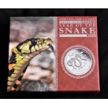 Australia 2013 Silver Proof Dollar, Year of the Snake, boxed with certificate