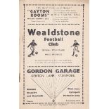 Wealdstone v Golders Green 1936 Christmas Day Athenian League Senior Section vertical fold rusty