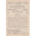 Tooting & Mitcham United v Wealdstone 1947 September 27th vertical crease