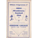 Wealdstone v Barking 1937 September 11th Athenian League Senior Section vertical fold rusty