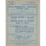 Walthamstow Avenue v 1939 April 27th Athenian League horizontal crease rusty staple score and ream