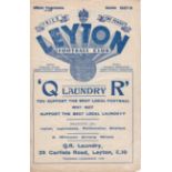 Leyton V Wealdstone 1938 March 5th Athenian League vertical fold rusty staple