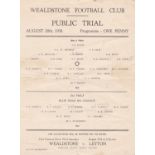 Wealdstone Football Club 1938 August 20th Public Trial vertical and horizontal creases small tear