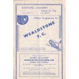 Wealdstone v Redhill 1939 April 15th Athenian League Senior Section vertical crease rusty staple