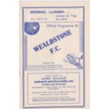 Wealdstone v Southall 1939 September 19th Friendly rusty staple score in pencil