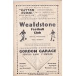 Wealdstone v Leyton 1937 April 14th Athenian League Senior Section vertical fold rusty staples score