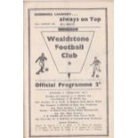 Wealdstone v Leyton 1938 March 26th Athenian League Senior Section vertical crease rusty staples
