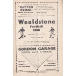 Wealdstone v Golders Green 1936 Boxing Day Athenian League Reserve Section vertical fold rusty