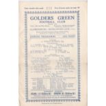 Golders Green Football club hosts Middlesex Senior Cup Semi-Final Wealdstone v Uxbridge 1938 March