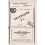 Wealdstone Reserves v Yiewsley 1939 West Middlesex Combination December 9th vertical crease rusty