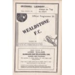 Wealdstone Reserves v Harrow Town 1939 December 26th West Middlesex Combination vertical crease