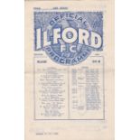 Ilford v Wealdstone 1938 January 8th London Senior Cup (Round 2) horizontal fold rusty staple