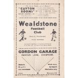 Wealdstone v Tufnell Park 1936 September 19th FA Cup vertical fold rusty staples score and team