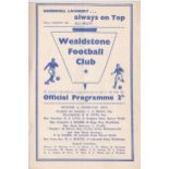 Wealdstone v Hayes 1938 March 18th Middlesex Senior Charity Cup Semi-Final vertical fold rusty