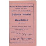 Dulwich Hamlet v Wealdstone 1937 February 29th Amateur Cup 3rd Round Replay horizontal fold