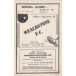Wealdstone v Oxford University 1940 March 2nd Friendly vertical crease rusty staple score and team