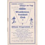 Wealdstone v Walthamstow Avenue 1938 April 9th Athenian League Senior Section vertical fold rusty