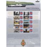 Great Britain 2013 Royal Mail Smiler's Sheet H.M. Yacht, Britannia, 10x 1st Class Union Jack Stamps