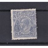 Australia 1924/9 3d Dull Blue "Thickening of upper frame at Right" (BW 105g), Mounted Mint