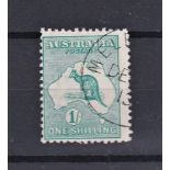 Australia 1913 1/- Blue Green Inverted Watermark, Very Fine Used. SG 11w