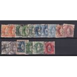 Switzerland 1882 SG 214 x2 shades, 146B x3 shades, 207 x3 shades, 202 x2 shades, 209 x2 shades,