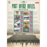 Great Britain 2015 Post Office Smiler's Sheet Post Office Rifles WWI 10x 1st Class stamps