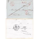 Switzerland 1842 Pre-Stamp cover posted to France cancelled with Geneva and Switzerland Bullseye