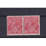 Australia 1924 ((sg 77a, BW 89 (22)q)) 1 1/2d Scarlet 'Thin Paper' Mint/Unmounted Pair, some Gum