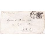 Great Britain 1879 Env Paddington to Calcutta with 6d grey, plate 16, tied by Paddington Duplex, '