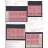 Australia 1913/14 BW 59(1) 1d Red Engraved issue, 2x Blocks of 8, 2x Blocks of 6. All U/M with
