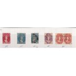 Australia (Tasmania) 1864-1868 Perf 12 1/2 with 1d, 4d (2), 6d and 1/- (Pair) used range postal